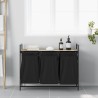Panier à linge à 3 compartiments avec étagère chêne Sonoma 622335622335