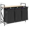 Panier à linge à 3 compartiments avec étagère chêne Sonoma 622335622335
