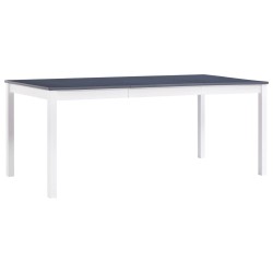 Table à manger Blanc et gris 180x90x73 cm Bois de pin 622337622337