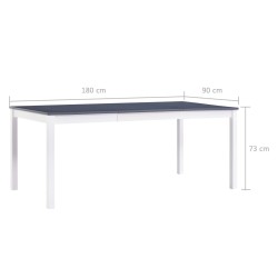 Table à manger Blanc et gris 180x90x73 cm Bois de pin 622337622337