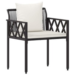 Ensemble de meubles d'extérieur 4 pcs Noir et blanc crème 622340622340