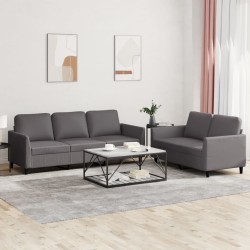 Ensemble de canapés 2 pcs avec coussins Gris Similicuir 622342622342
