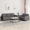 Ensemble de canapés 2 pcs avec coussins Gris Similicuir 622342622342