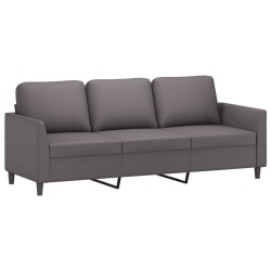 Ensemble de canapés 2 pcs avec coussins Gris Similicuir 622342622342