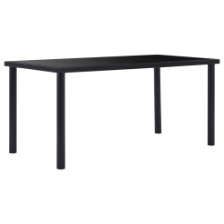 Table à manger Noir 160x80x75 cm Verre trempé 622343622343