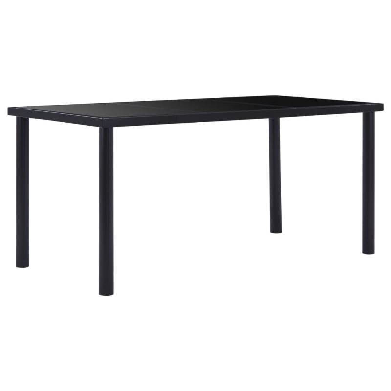 Table à manger Noir 160x80x75 cm Verre trempé 622343622343