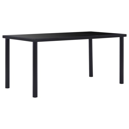 Table à manger Noir 160x80x75 cm Verre trempé 622343622343