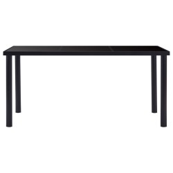 Table à manger Noir 160x80x75 cm Verre trempé 622343622343