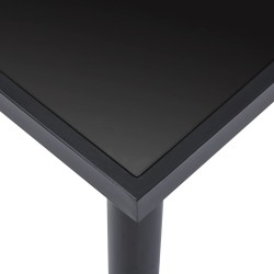 Table à manger Noir 160x80x75 cm Verre trempé 622343622343