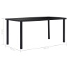 Table à manger Noir 160x80x75 cm Verre trempé 622343622343