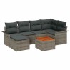 Ensemble de canapé de jardin avec stockage 7 pcs Gris polyrotin 622345622345