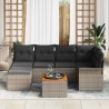 Ensemble de canapé de jardin avec stockage 7 pcs Gris polyrotin 622345622345