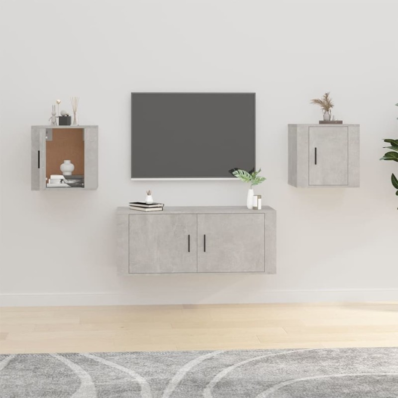 Meubles TV muraux 2 pcs Gris béton 40x34,5x40 cm 622346622346