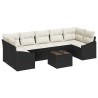 Ensemble de Canapés avec coussin 8 pcs Noir et Crème polyrotin 622348622348