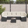 Ensemble de Canapés avec coussin 8 pcs Noir et Crème polyrotin 622348622348