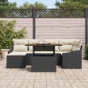 Ensemble de canapé de jardin 7 pcs Noir Poly rotin 622351622351