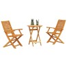 Ensemble bistro pliant 3 pcs Marron Bois d'Acacia Massif 622352622352