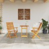 Ensemble bistro pliant 3 pcs Marron Bois d'Acacia Massif 622352622352