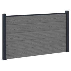 Ensemble de Clôture 180 x 105 cm WPC et Aluminium Gris 622354622354