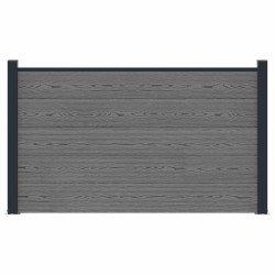 Ensemble de Clôture 180 x 105 cm WPC et Aluminium Gris 622354622354