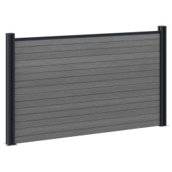 Ensemble de Clôture 180 x 105 cm WPC et Aluminium Gris 622354622354