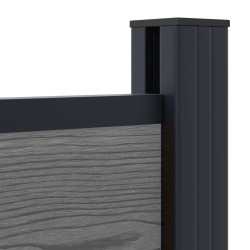 Ensemble de Clôture 180 x 105 cm WPC et Aluminium Gris 622354622354