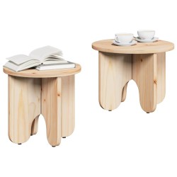 Table basse 2 pcs Naturel Bois de pin massif 622355622355