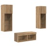 Meubles TV muraux 4 pcs Chêne noir Bois d'ingénierie 622356622356