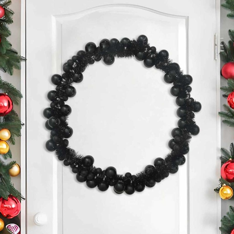 Guirlande de Boules de Noël Noir 186 cm Polystyrène 622357622357