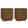  Tables de chevet 2 pcs Marron miel 40x34x45 cm Bois pin massif 622358622358