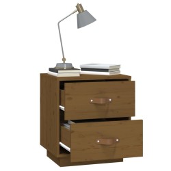  Tables de chevet 2 pcs Marron miel 40x34x45 cm Bois pin massif 622358622358