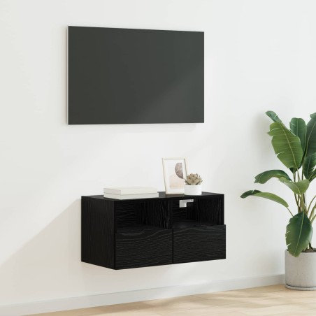 Meuble TV mural Chêne noir 60 x 30 x 30 cm Bois d'ingénierie 622359622359