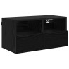 Meuble TV mural Chêne noir 60 x 30 x 30 cm Bois d'ingénierie 622359622359