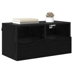 Meuble TV mural Chêne noir 60 x 30 x 30 cm Bois d'ingénierie 622359622359