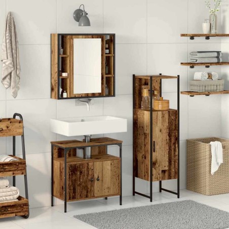 Ensemble de mobilier de salle de bain avec étagère 3 pcs Marron 622362622362