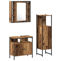 Ensemble de mobilier de salle de bain avec étagère 3 pcs Marron 622362622362
