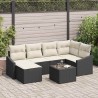 Ensemble de salle à manger pour jardin 7 pcs Marron et Crème 622363622363