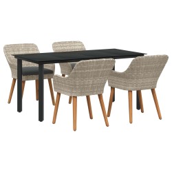 Ensemble de salle à manger pour jardin 5 pcs Gris clair 622364622364