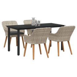 Ensemble de salle à manger pour jardin 5 pcs Gris clair 622364622364