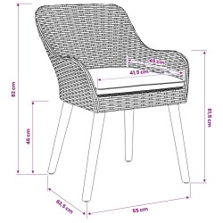 Ensemble de salle à manger pour jardin 5 pcs Gris clair 622364622364