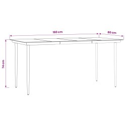 Ensemble de salle à manger pour jardin 5 pcs Gris clair 622364622364