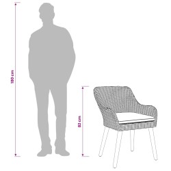 Ensemble de salle à manger pour jardin 5 pcs Gris clair 622364622364