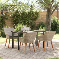 Ensemble de salle à manger pour jardin 5 pcs Gris clair 622365622365
