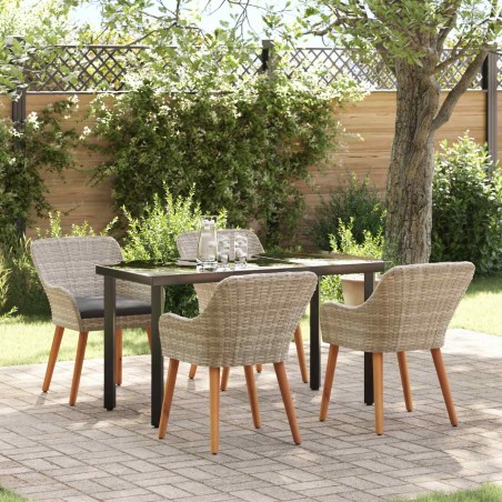 Ensemble de salle à manger pour jardin 5 pcs Gris clair 622365622365