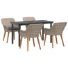 Ensemble de salle à manger pour jardin 5 pcs Gris clair 622365622365