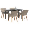 Ensemble de salle à manger pour jardin 5 pcs Gris clair 622365622365