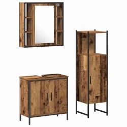 Ensemble de mobilier de salle de bain avec étagère 3 pcs Marron 622366622366