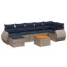 Ensemble de canapé de jardin 8 pcs avec coussins gris résine tressée 622367622367