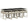 Ensemble à manger de jardin et coussins 9 pcs gris clair rotin 622370622370