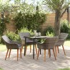 Ensemble de salle à manger pour jardin 5 pcs Gris polyrotin 622371622371